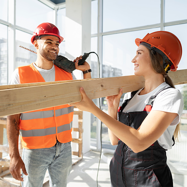 Indian construction professionals ensuring quality workmanship on a building project